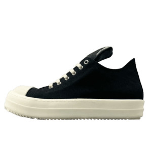 Rick Owens DRKSHDW Tread Slick black ivory canvas leather sneakers