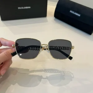Dolce & Gabbana sunglasses gold metal frame black square lenses luxury accessory