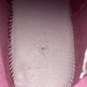 Nike Air Jordan 1 High OG inside sole close-up showing fabric stitching and pink lining material