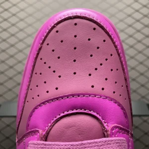 Nike Air Force 1 Shadow pink fuchsia leather sneakers with perforated toe box detail