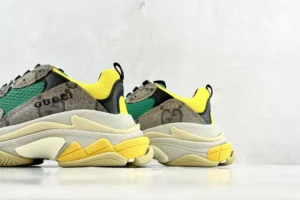 Gucci Rhyton sneakers green yellow beige GG canvas leather multicolor rubber sole shoes