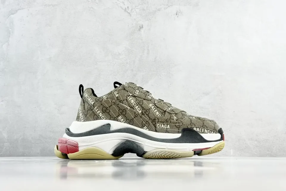 Balenciaga Triple S sneakers brown monogram canvas layered sole athletic shoes