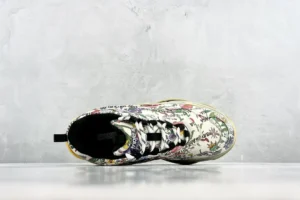 Balenciaga Triple S Floral multicolor canvas leather sneakers with printed design and chunky sole