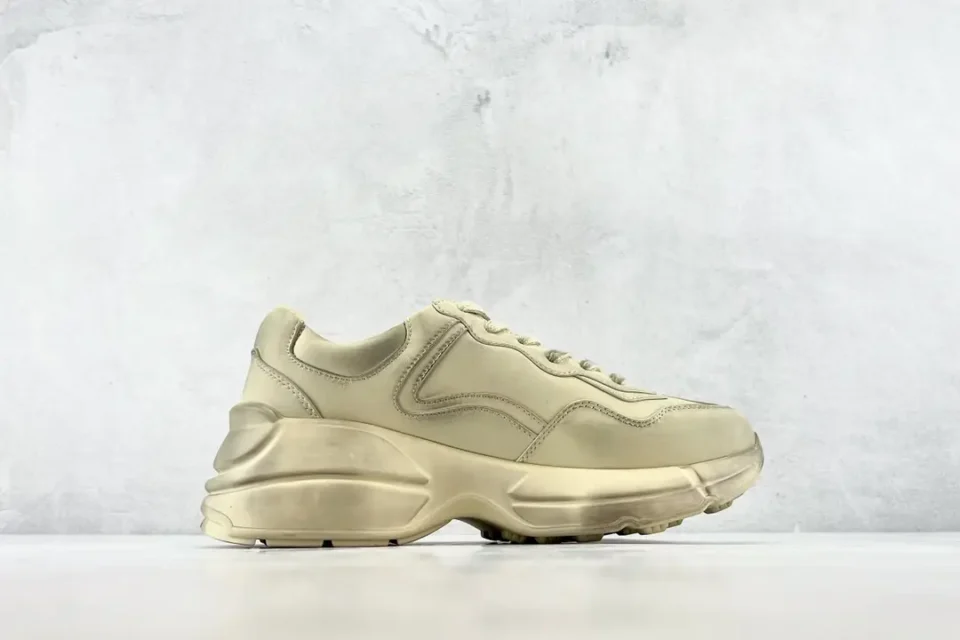 Balenciaga Triple S sneakers beige colorway leather material chunky sole design