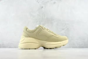 Balenciaga Triple S sneaker in cream beige colorway premium leather and mesh material chunky sole design
