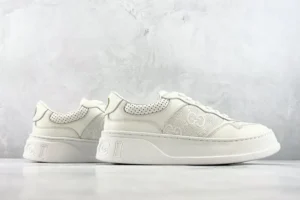 Gucci Rhyton sneaker white leather perforated GG logo low-top sneakers
