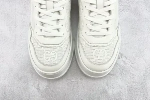 Gucci Tennis 1977 white perforated leather sneakers with GG logo on toe box