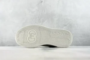 Gucci sneakers white rubber sole textured grip logo embossed outsole