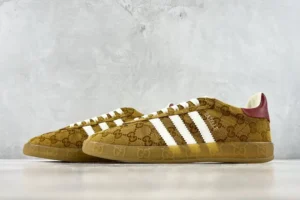 Adidas x Gucci Matchplay sneakers brown GG canvas white leather stripes gum sole