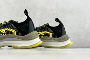 Balenciaga Track 2 black yellow grey mesh and rubber sneakers with layered sole design