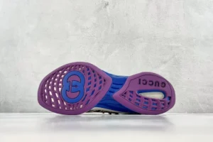 Gucci Rhyton sneakers purple blue rubber sole with interlocking GG logo detailed outsole