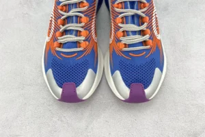 Nike Zoom Air sneakers blue orange purple knit textile with rubber sole and white laces