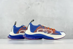 Nike Air Max 270 React ENG blue orange white knit sneakers with cushioning sole