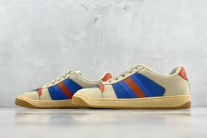 Adidas Handball Spezial off-white blue red leather sneakers with gum sole