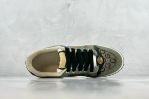 Gucci Screener sneakers beige green red GG canvas leather lace-up low-top shoes