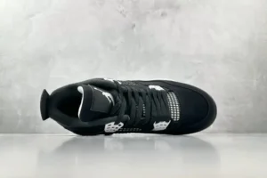 Air Jordan 4 Retro OG Black White cement grey mesh and leather sneakers