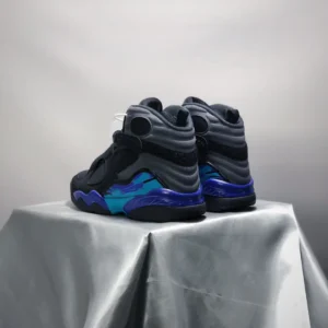 Reebok Shaqnosis OG black gray teal blue leather sneakers with wavy midsole design