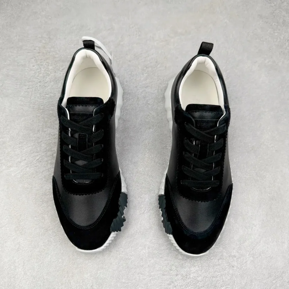 Givenchy Jaw black white leather sneakers with jagged sole and lace-up design
