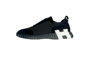 Hermes Oran Black white suede leather sneakers