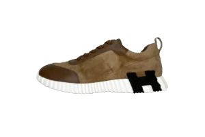 Hogan Interactive sneaker beige suede leather with white rubber sole shoes