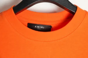 Amiri T-shirt small size bright orange cotton fabric crew neck top