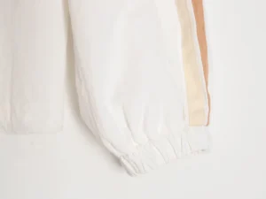 Celine Check and Stripe Wool Blend Jacquard Hoodie sleeve detail showcasing fabric texture and color variation.