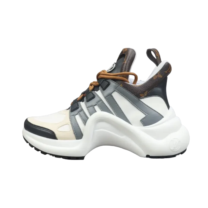 Louis Vuitton Archlight sneaker white gray brown canvas leather rubber sole sneakers