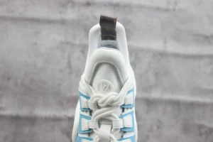 Louis Vuitton LV Archlight sneaker white blue leather mesh with monogram pull tab detail