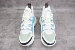 Louis Vuitton Archlight sneakers 1A5GK8 white blue black leather mesh with monogram pull tab