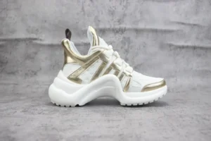 Louis Vuitton Archlight sneaker white gold leather mesh low-top with oversized sole