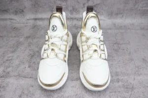 Louis Vuitton LV Archlight sneakers white gold leather mesh with monogram canvas heel tab