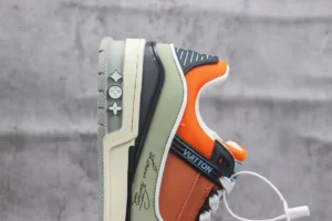 Tyler x Louis Vuitton Trainer sneaker showcasing a stylish design with vibrant colors, luxury branding, and distinct features, emphasizing its role as an affordable replica luxury shoe.