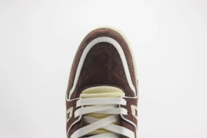 Louis Vuitton LV Trainer Sneaker 1A8UEY brown cream monogram embossed leather