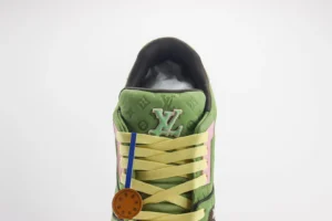Louis Vuitton LV Trainer sneaker green pink yellow leather canvas model