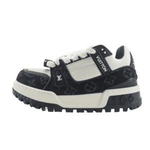 Louis Vuitton LV Trainer sneaker black white canvas leather sneakers with monogram pattern