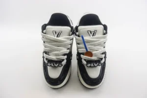 Louis Vuitton LV Trainer sneaker black white leather monogram canvas athletic shoes