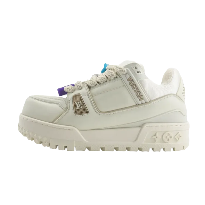 Louis Vuitton LV Trainer sneaker white leather and mesh with signature monogram sole and logo accents