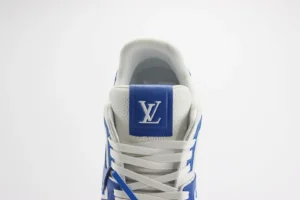 Louis Vuitton LV Trainer sneaker white blue leather lace-up luxury sneaker
