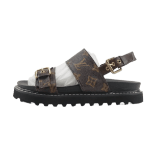 Louis Vuitton LV Trainer sandal brown monogram canvas leather adjustable buckle straps