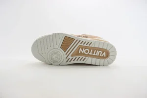 Louis Vuitton Trainer Sneaker beige white rubber sole leather luxury footwear