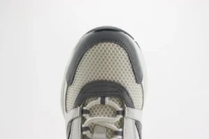 New Balance 992 white gray mesh and leather sneakers with reflective detailing and cushioned sole