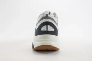 Nike Zoom Air sneakers white black grey mesh and leather with gum sole rear view