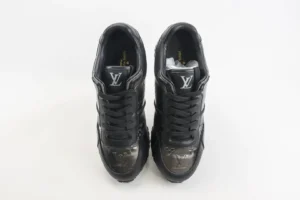 Louis Vuitton LV Trainer sneakers black embossed leather luxury casual shoes