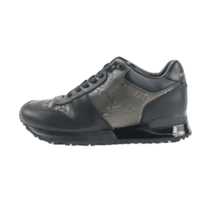 Louis Vuitton Run Away sneaker black gray monogram leather and fabric material