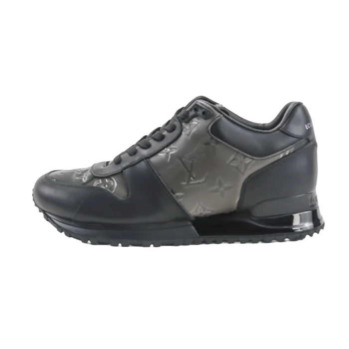 Louis Vuitton Run Away sneaker black gray monogram leather and fabric material