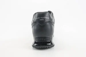 Louis Vuitton Run Away sneaker black leather low top sneaker with embossed logo heel detail