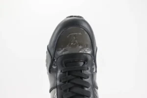 Louis Vuitton LV Trainer Sneaker black embossed leather and rubber shoes