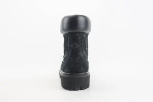 Louis Vuitton ankle boot black monogram suede leather collar rubber sole footwear