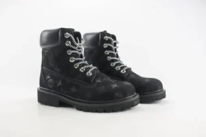 Louis Vuitton Timberland 6-inch boots black monogram suede and leather sneakers with lug sole