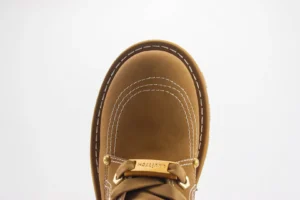 Timberland 6-inch yellow boot from Louis Vuitton x Timberland collaboration, showcasing premium materials and detailed stitching.